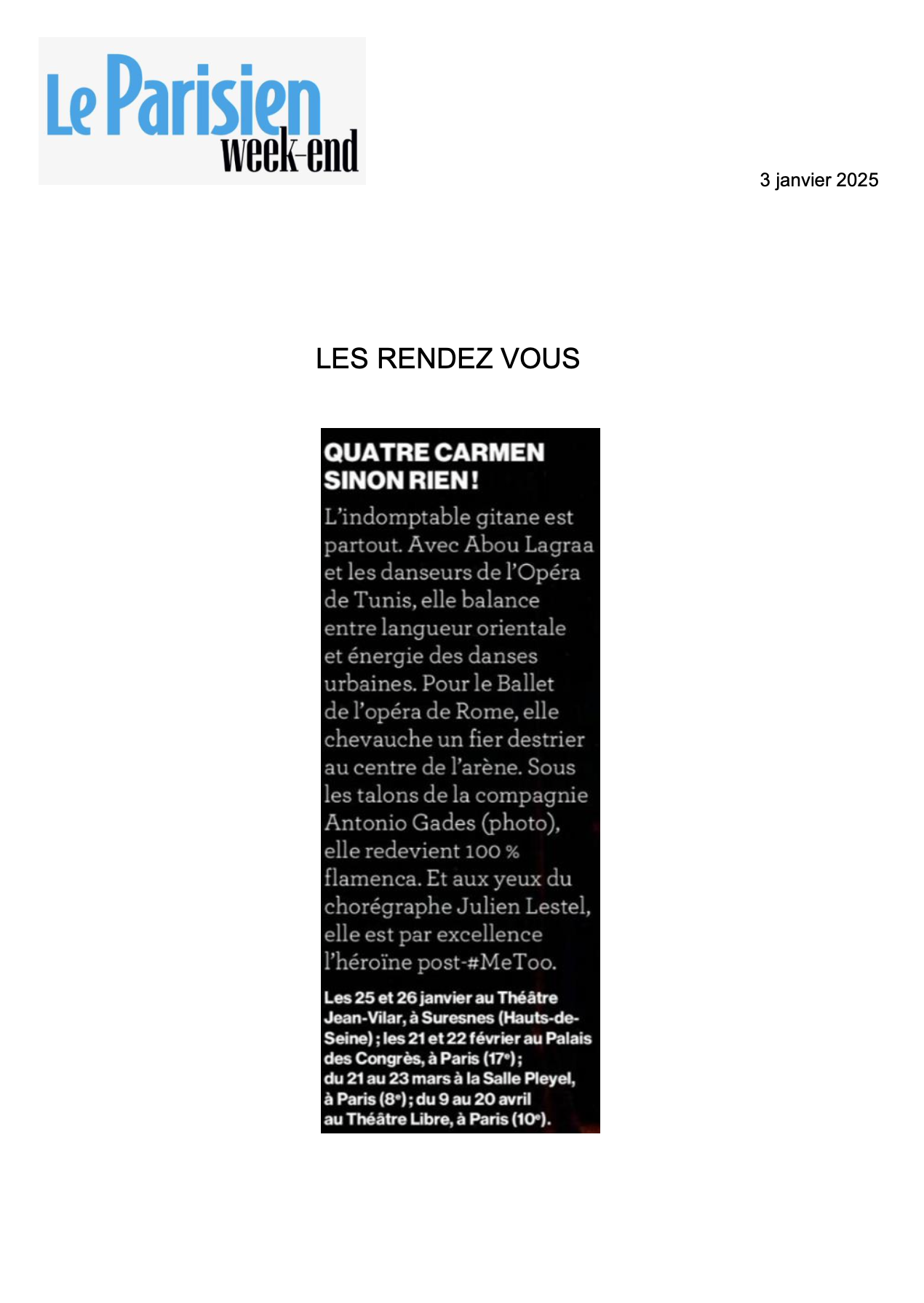 LE PARISIEN WE 3012025
