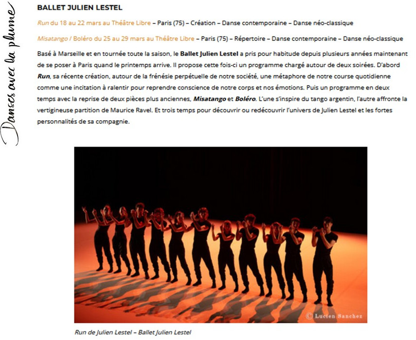 Danses avec la Plume article